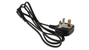 IEC Device Cable IEC 60320 C7 - UK Type G (BS1363) Plug 1.5m Black