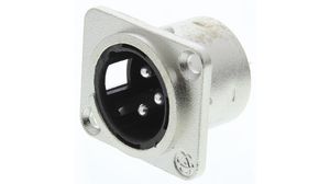 XLR-kontakt, Plugg, Rett, Panelmontering, 3 Poler