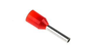Bootlace Ferrule, 1mm², Red, 14.5mm, Pack of 100 pieces