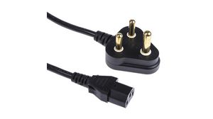 IEC Device Cable IEC 60320 C13 - ZA Type M Plug 2m Black
