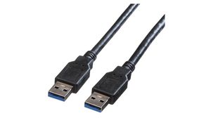 Cable, USB-A Plug - USB-A Plug, 3m, USB 3.0, Black