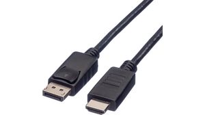 Video Cable, DisplayPort Plug - HDMI Plug, 1920 x 1080, 1m