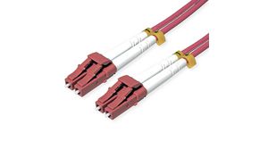 Câble confectionné en fibre optique 50/125 um OM4 Duplex LC - LC 1m