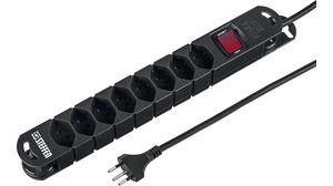 Outlet Strip VARIABL 8x CH Type J (T13) Socket - CH Type J (T12) Plug Black 3m