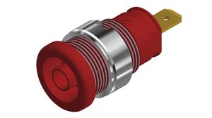 Safety socket, Red, Gold-Plated, 1kV, 25A