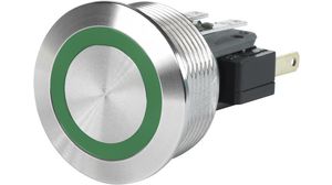 Interrupteur bouton-poussoir, anti-vandalisme Vert Fonction momentanée 5 A 30 VDC / 250 VAC 1CO 30mm