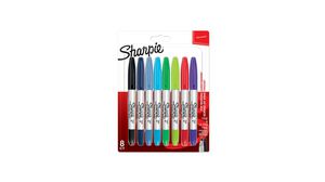 Marker Pen, Multicoloured, Permanent, Fine/Ultra Fine, 8pcs