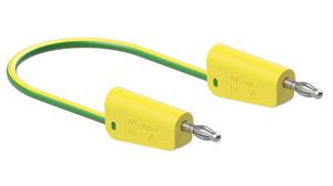 Test Lead, Zinc Copper / Nickel-Plated, 2m, 60V, 19A, 1mm², PVC, Green / Yellow