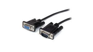 Serielles Verlängerungskabel D-SUB 9-Pin Stecker - D-SUB 9-Pin Buchse 3m Schwarz