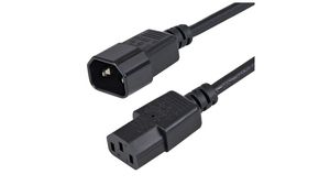 IEC Device Cable IEC 60320 C14 - IEC 60320 C13 1m Black