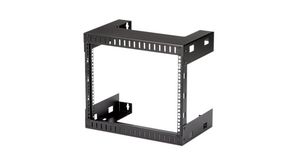 2-Post Open Frame Rack, 8U, Steel, 80kg, Black