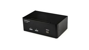 2-Port KVM Switch with USB Hub, 3840 x 2160, DisplayPort - USB-A / USB-B