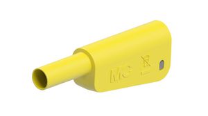 Banana Plug Insulated Shrouded Stackable 4 mm Copper Alloy Gold 1kVAC 1kVDC 32A Soldering Yellow