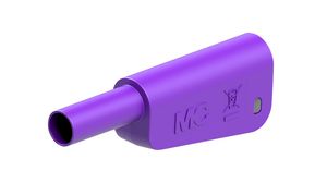 Banana Plug Insulated Shrouded Stackable 4 mm Copper Alloy Gold 1kVAC 1kVDC 32A Screw Terminal Violet
