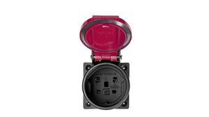 Wall Outlet 1x CH Type J (T25) Socket Flush Mount 16A 250V Red