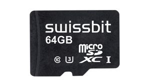 Industrial Memory Card, microSD, 64GB, 97MB/s, 31MB/s, Black