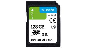 Industrial Memory Card, SD, 128GB, 97MB/s, 84MB/s, Black