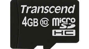 MicroSD-muistikortti, microSD, 4GB, 20MB/s, 20MB/s, Musta
