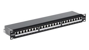 Patch Panel, 24 Ports, Shielded, CAT6a, 44mm
