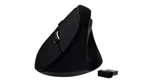 Wireless Vertical Ergonomic Mouse 1600dpi Optical Right-Handed Black