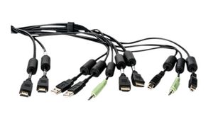 KVM-kabel med DPP, USB / HDMI / Audio, 1.8m
