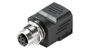 Adapter, Straight, M12 Socket - RJ45 Socket