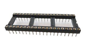 2.54mm Pitch 40 Way, Through Hole Turned Pin IC Dip Socket, 3A