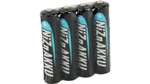 Rechargeable Battery, Ni-Zn, AAA, 1.65V, 550mAh, Pack of 4 pieces