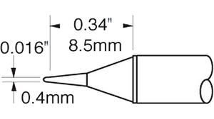 Soldering Tip STTC Conical, Sharp 8.5mm 0.4mm