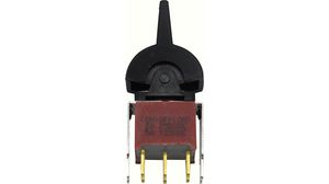 Miniature Paddle Switch, 5 A, 2CO, 250V, (ON)-OFF-(ON), IP67, Black