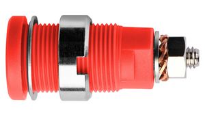Safety socket, Red, Nickel-Plated, 1kV, 32A