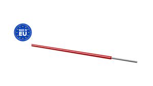Solid Wire PVC 0.2mm² Tinned Copper Red 100m