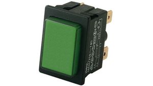 Illuminated Pushbutton Switch ON-OFF DPST 250 VAC LED Green None