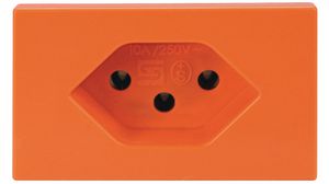 Wall Outlet FLF 1x CH Type J (T13) Socket Flush Mount 10A 250V Orange