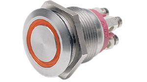 Pushbutton Switch, Vandal Proof Momentary Function Red 1NO IP66 Screw Terminal
