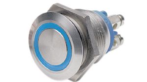 Pushbutton Switch, Vandal Proof Momentary Function Blue 1NO IP66 Screw Terminal