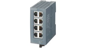 Ethernet-switch, RJ45-porter 8, 100Mbps, Uadministrert