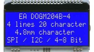 Wyświetlacz matrycowo-punktowy LCD 4.82 mm 4 x 20