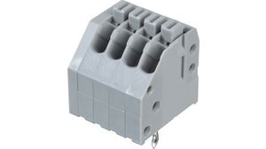 Wire-To-Board Terminal Block, THT, 2.5mm Pitch, 45 °, Spring Clamp, 4 Poles