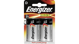 Primary Battery, Alkaline, D, 1.5V, MAX, Pack of 2 pieces