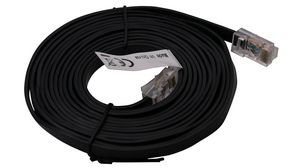 Modular LAN Cable, RJ45 Plug - RJ45 Plug, Flat, 2m, Black