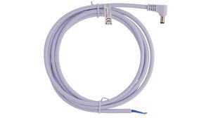Kabel przyłączeniowy prądu stałego, 2.5x5.5x9.5mm Wtyk - Nieosłonięte końcówki, Kątowy, 2m, Biały