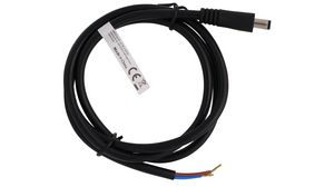 Stejnosměrný propojovací kabel, 2.1x5.5x9.5mm Zástrčka - Neizolované konce, Rovný, 2m, Černá