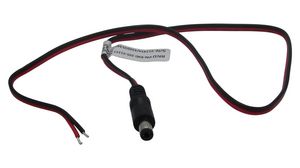 Kabel przyłączeniowy prądu stałego, 2.1x5.5x9.5mm Wtyk - Nieosłonięte końcówki, Prosty, 500mm, Czarny / czerwony