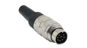 Mini Connector Plug 8 Contacts, 5A, 125V, IP67