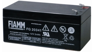 Batterie rechargeable, Plomb-Acide, 12V, 3.4Ah, Borne à lame, 4.8 mm