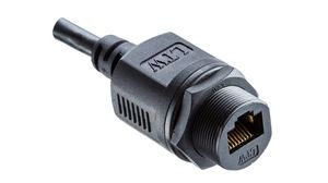 Industrial Ethernet Cable, CAT5e, Cores - 8, RJ45 Socket - Bare End, 1m