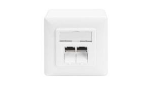 Cat6 Network Wall Outlet 5pcs 2x RJ45 Wall Mount White