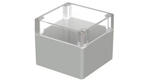Plastic Enclosure with Clear Lid Euromas 120x122x105mm Light Grey Polycarbonate IP66