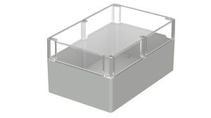 Plastic Enclosure with Clear Lid Euromas 160x240x120mm Light Grey Polycarbonate IP66